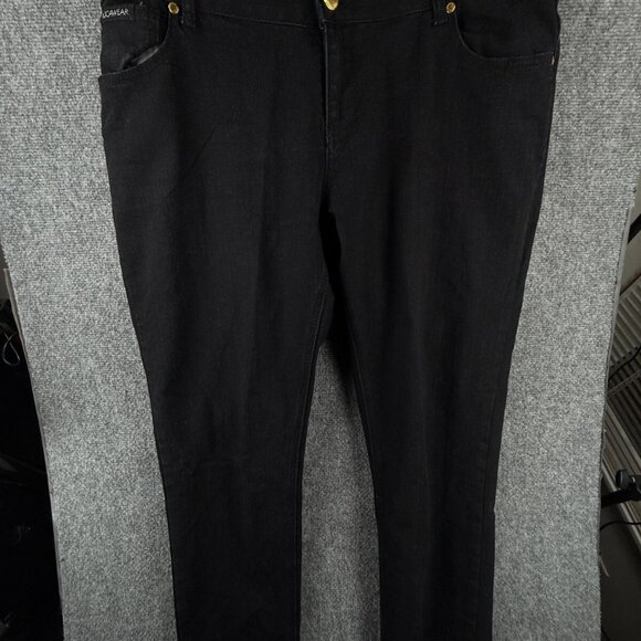 Rocawear Y2K Women Jeans Size 22 Black Pockets Embellished Spell Out Logo 1999 - Picture 5 of 16